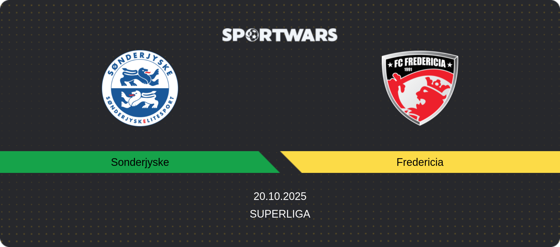 Match prediction Sonderjyske — Fredericia, Superliga, 20.10.2025