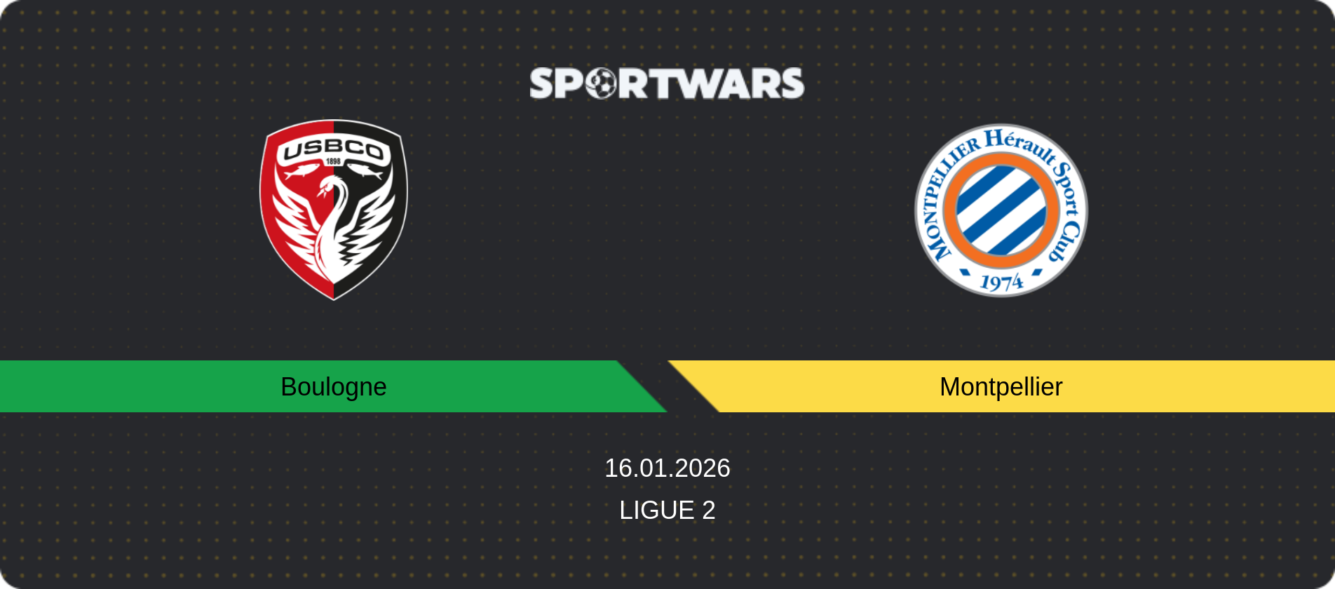Match prediction Boulogne — Montpellier, Ligue 2, 16.01.2026