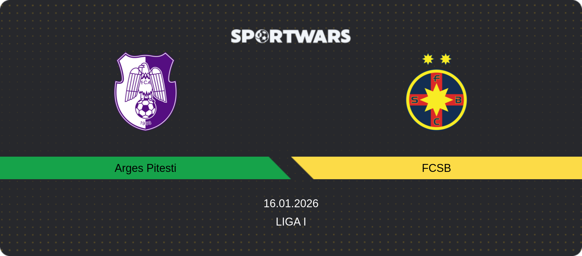 Match prediction Arges Pitesti — FCSB, Liga I, 16.01.2026