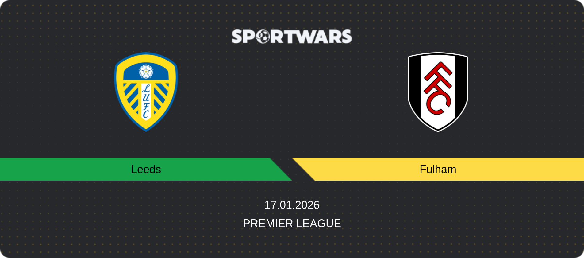 Match prediction Leeds — Fulham, Premier League, 17.01.2026