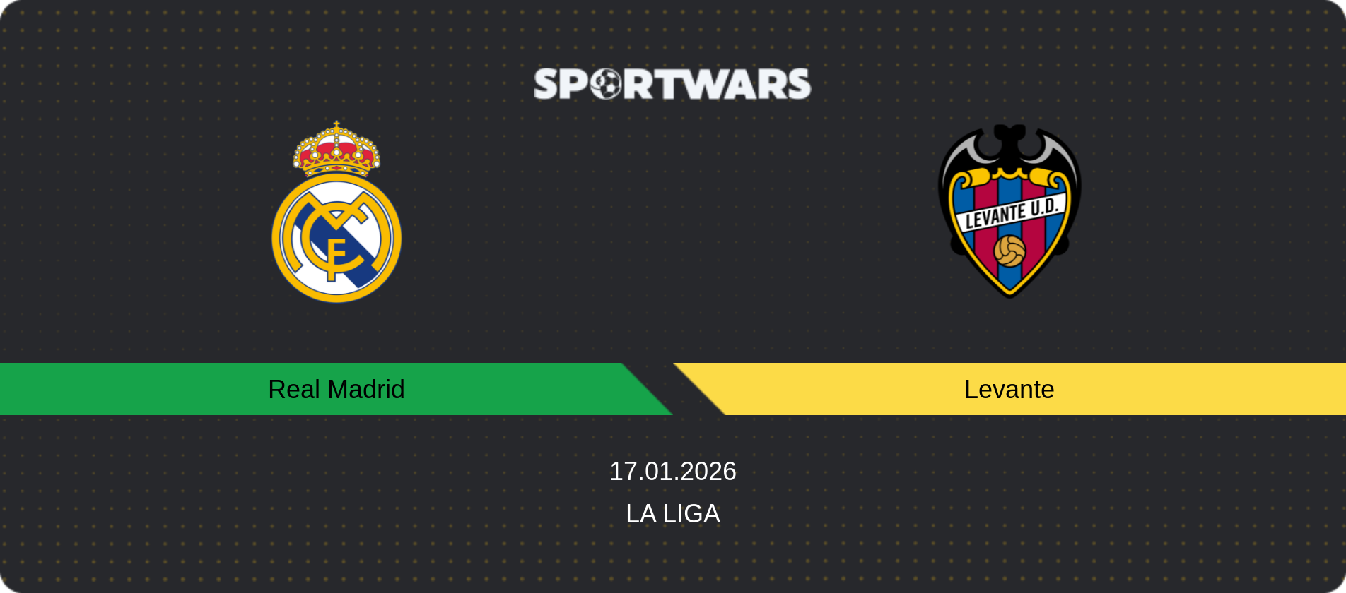 Match prediction Real Madrid — Levante, La Liga, 17.01.2026
