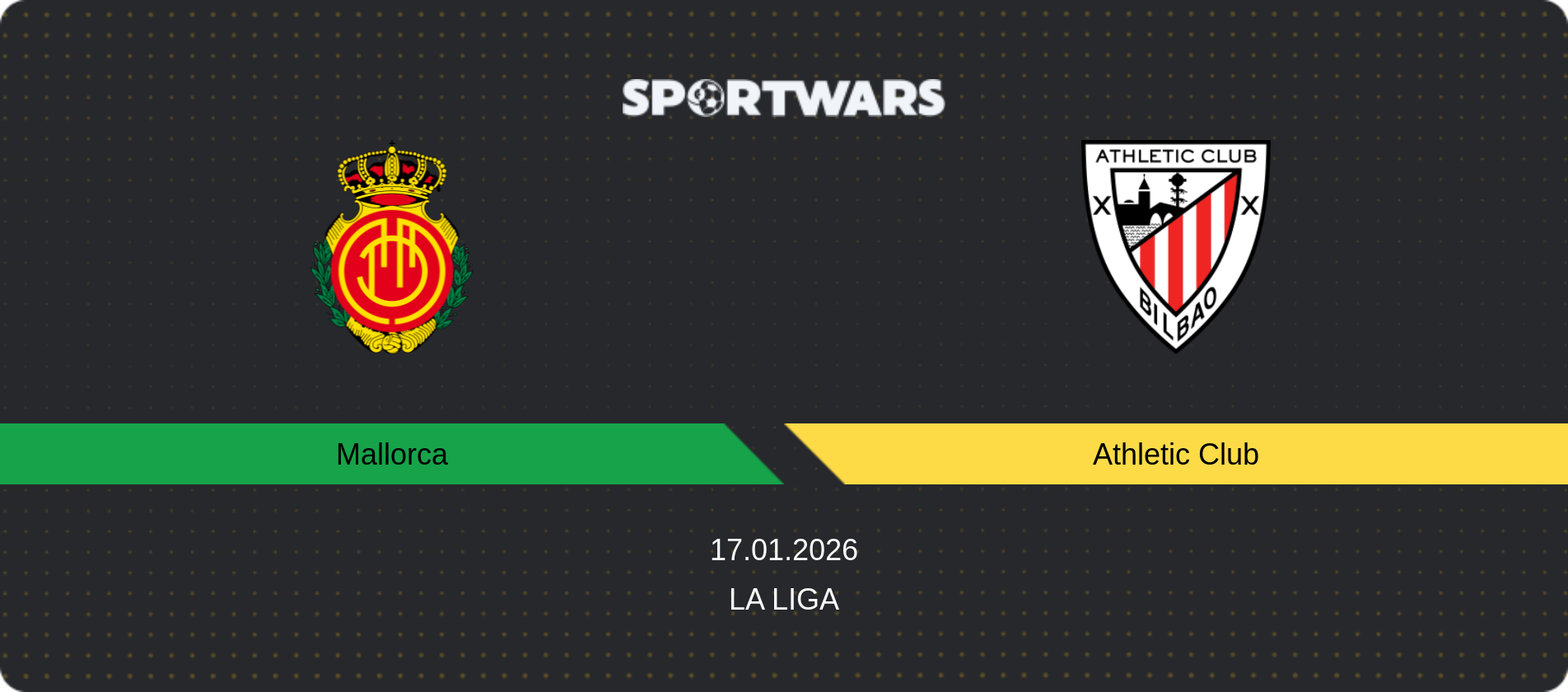 Match prediction Mallorca — Athletic Club, La Liga, 17.01.2026