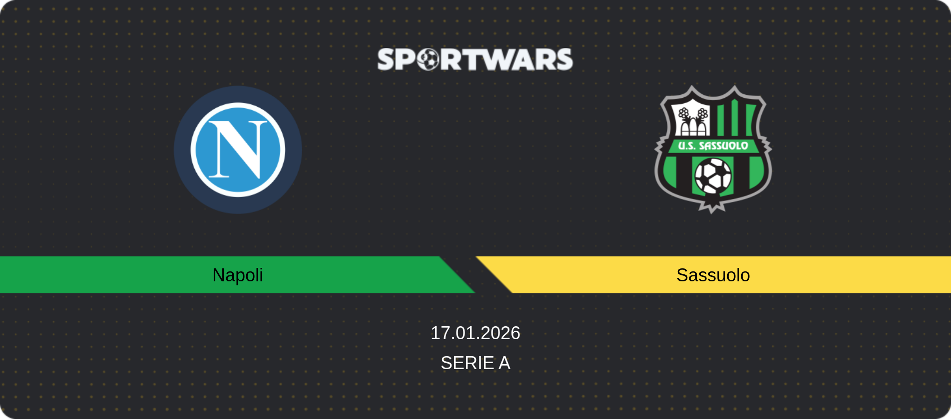 Match prediction Napoli — Sassuolo, Serie A, 17.01.2026
