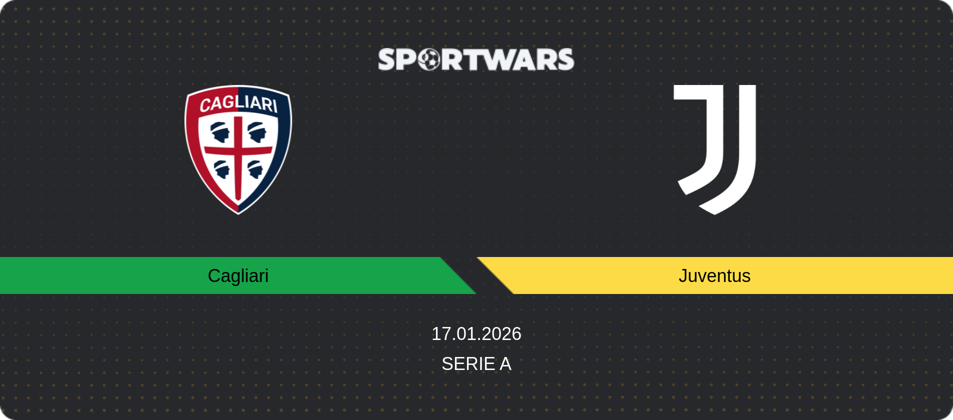 Match prediction Cagliari — Juventus, Serie A, 17.01.2026