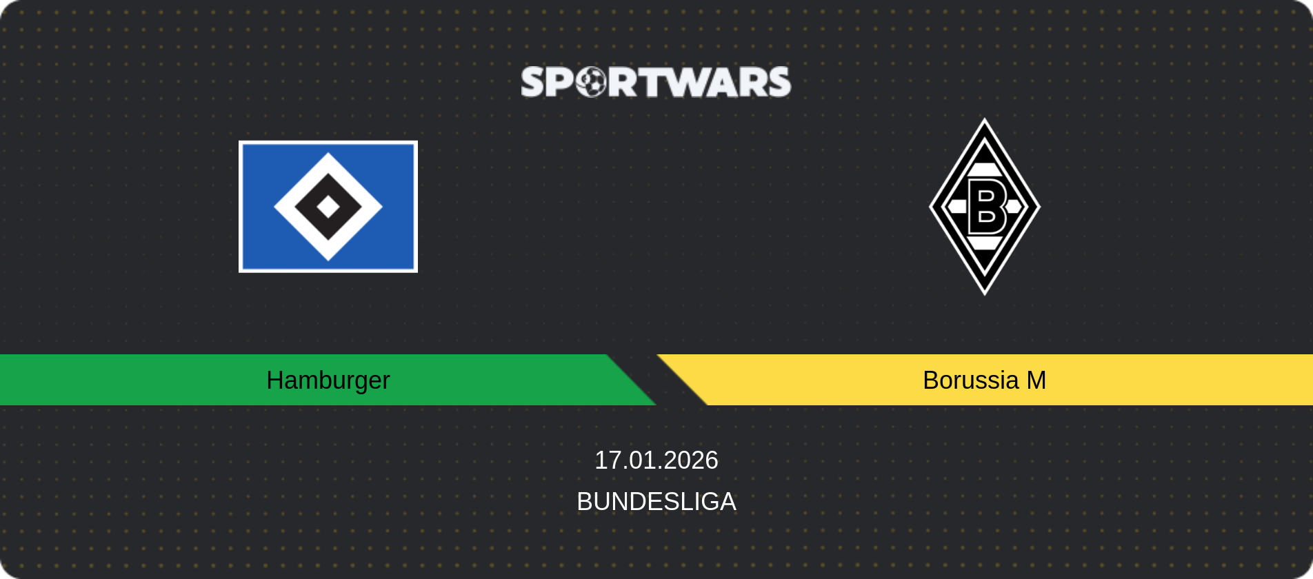 Match prediction Hamburger — Borussia M, Bundesliga, 17.01.2026