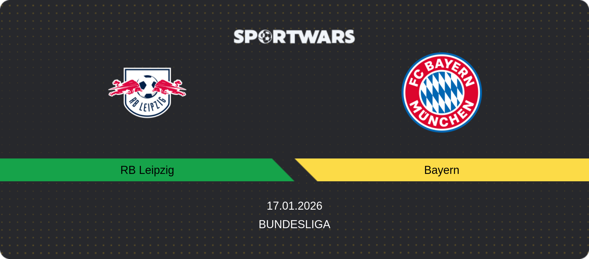 Match prediction RB Leipzig — Bayern, Bundesliga, 17.01.2026