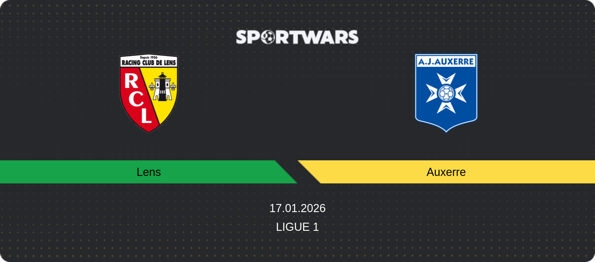 Match prediction Lens — Auxerre, Ligue 1, 17.01.2026