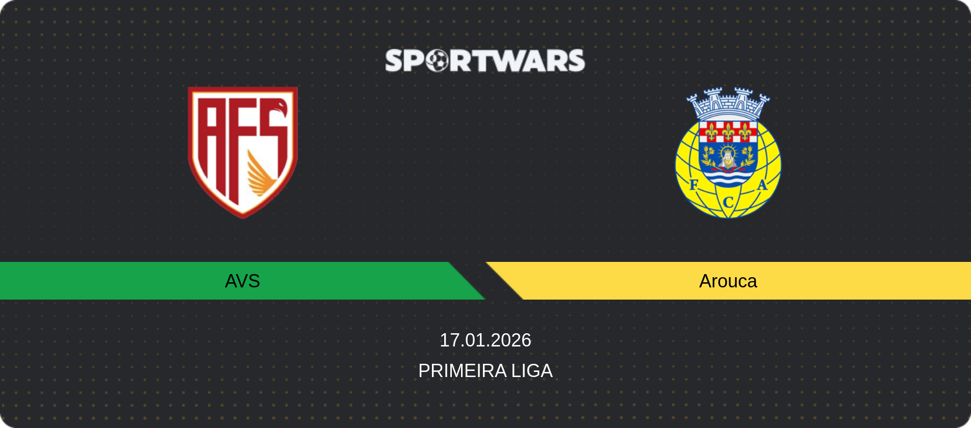 Match prediction AVS — Arouca, Primeira Liga, 17.01.2026