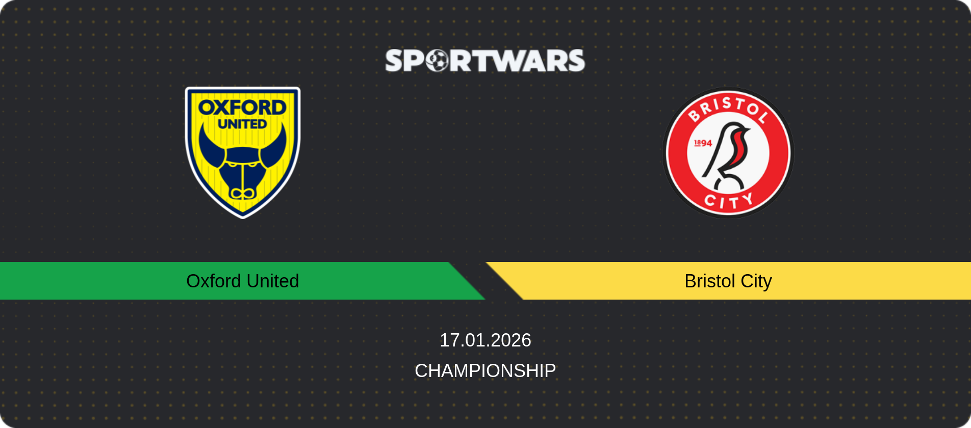 Match prediction Oxford United — Bristol City, Championship, 17.01.2026