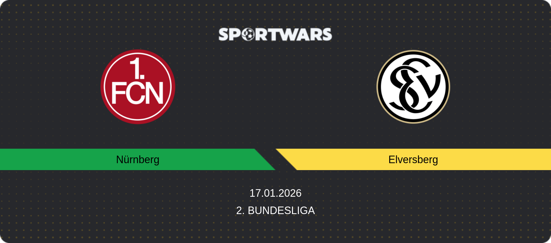 Match prediction Nürnberg — Elversberg, 2. Bundesliga, 17.01.2026