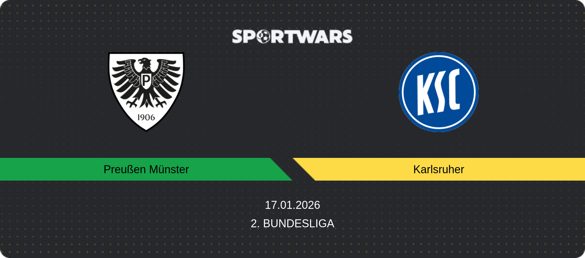 Match prediction Preußen Münster — Karlsruher, 2. Bundesliga, 17.01.2026