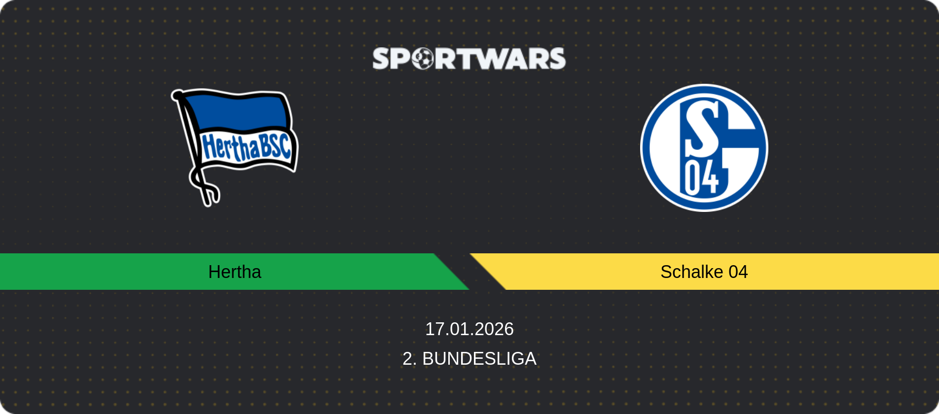 Match prediction Hertha — Schalke 04, 2. Bundesliga, 17.01.2026
