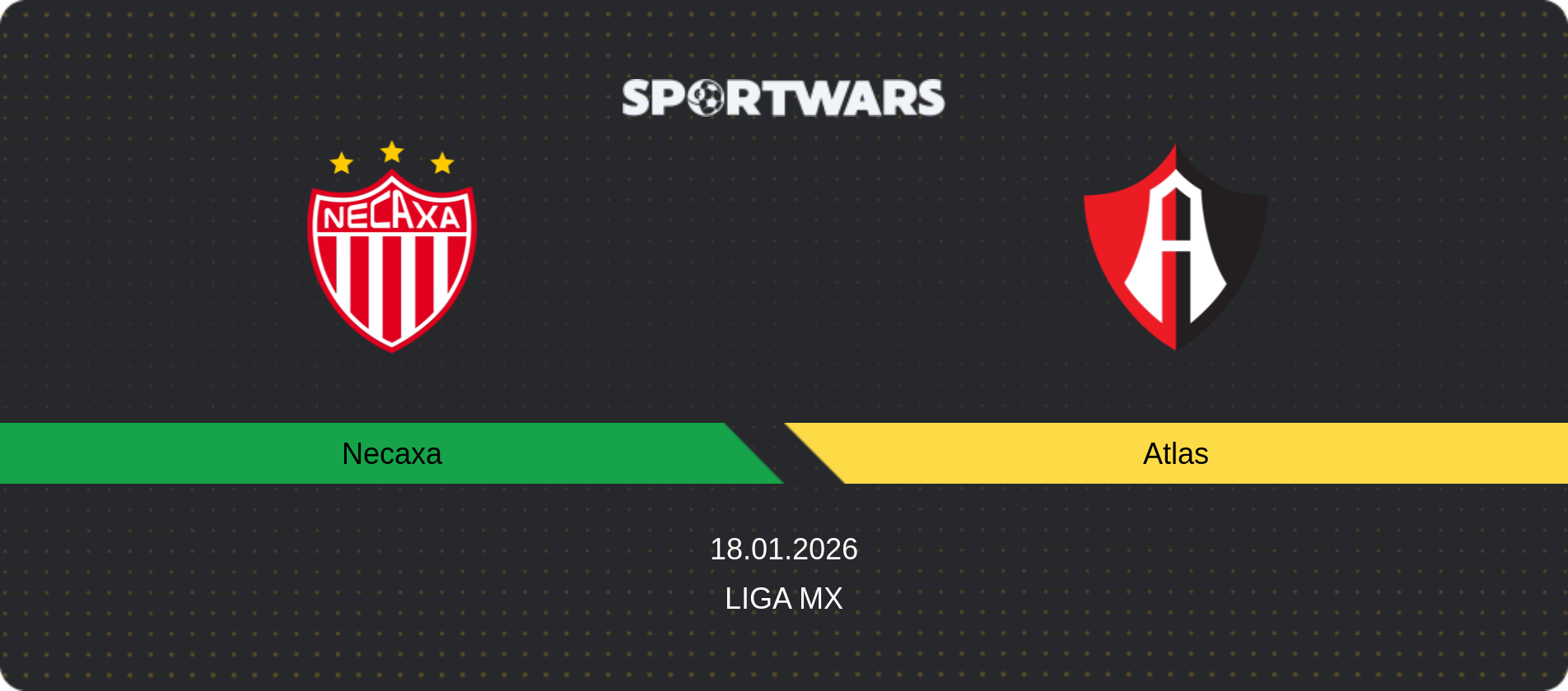 Match prediction Necaxa — Atlas, Liga MX, 18.01.2026