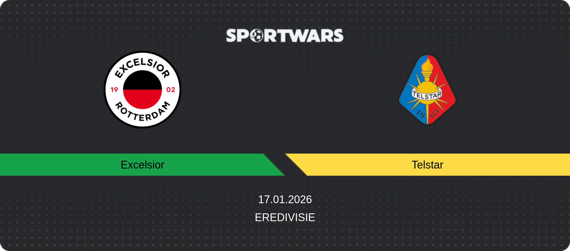 Match prediction Excelsior — Telstar, Eredivisie, 17.01.2026
