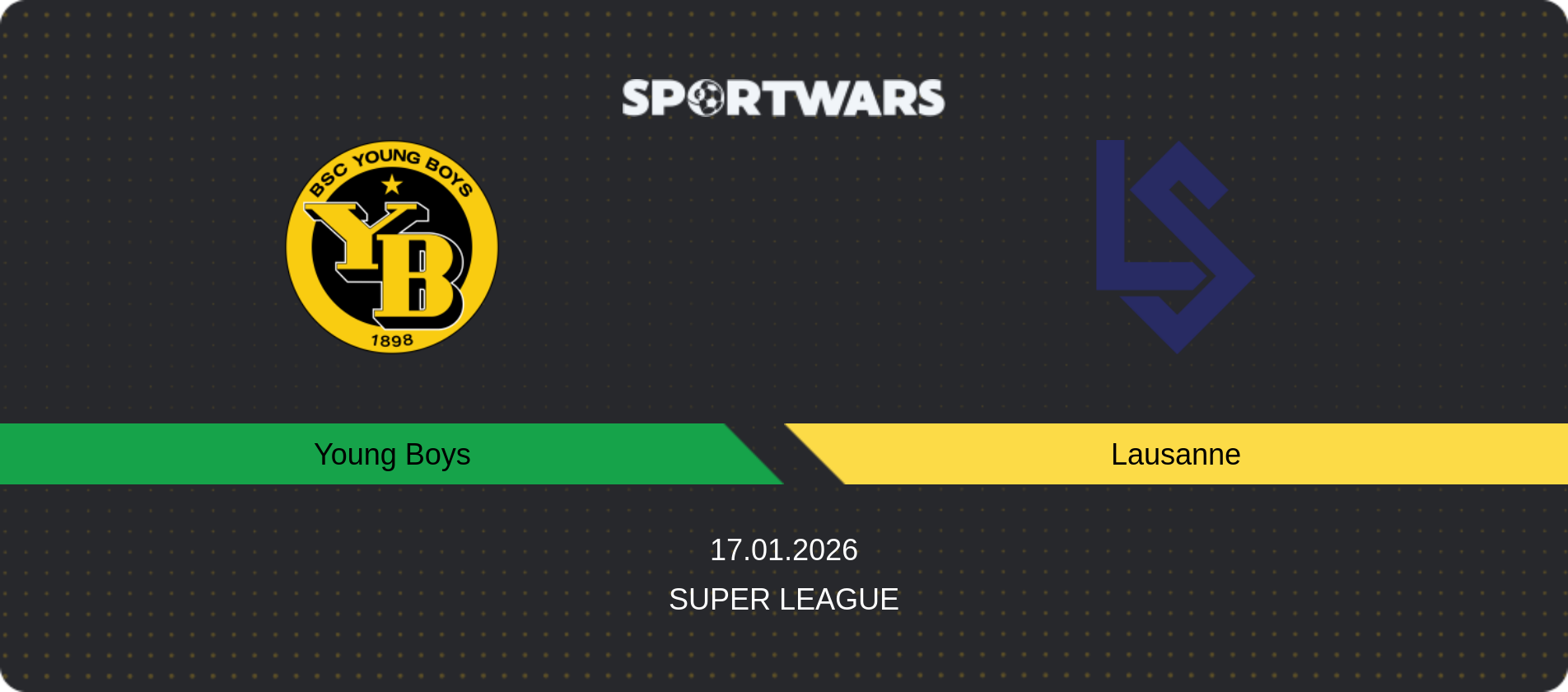 Match prediction Young Boys — Lausanne, Super League, 17.01.2026