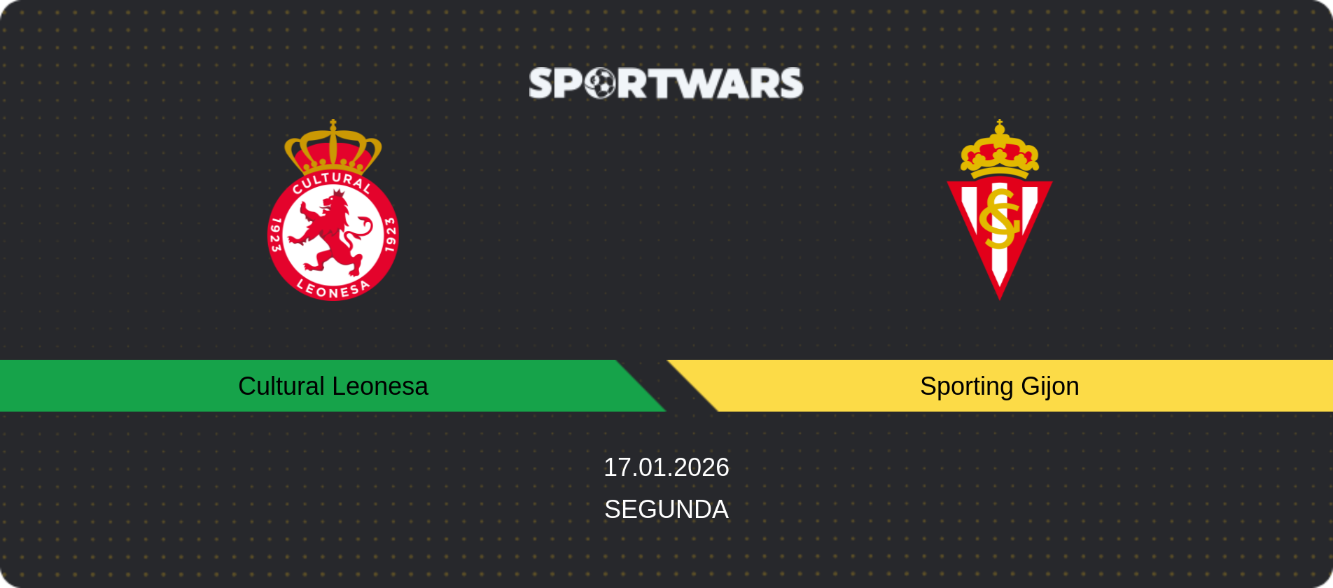 Match prediction Cultural Leonesa — Sporting Gijon, Segunda, 17.01.2026