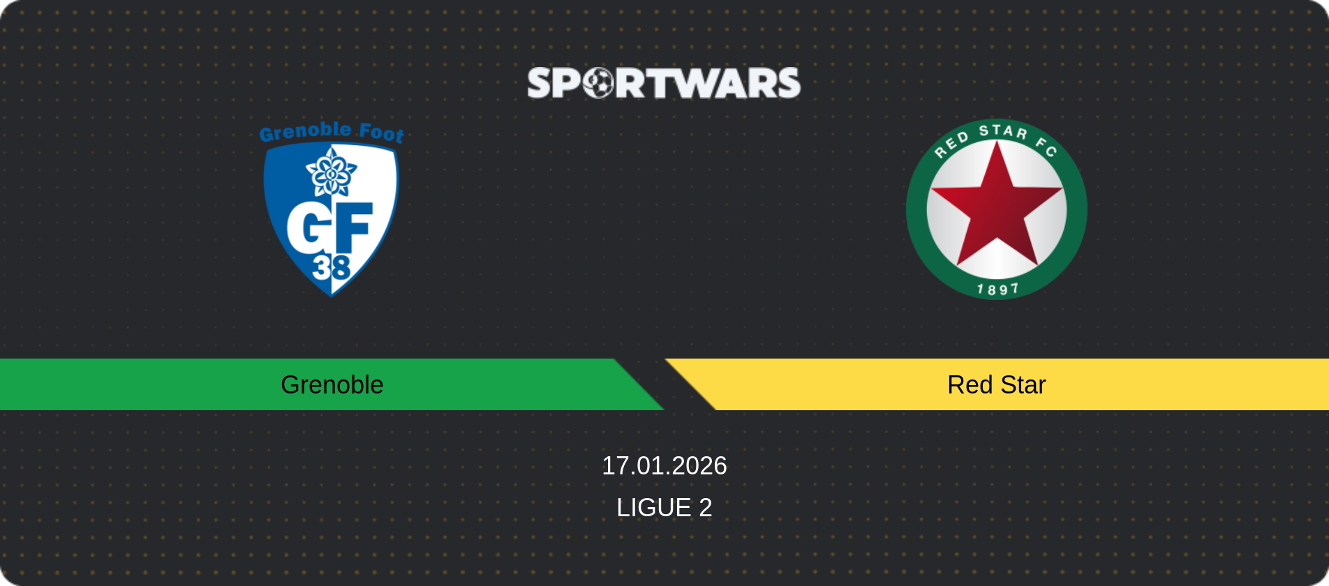 Match prediction Grenoble — Red Star, Ligue 2, 17.01.2026