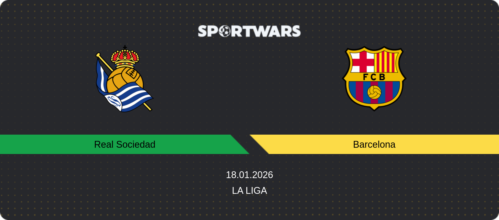 Match prediction Real Sociedad — Barcelona, La Liga, 18.01.2026