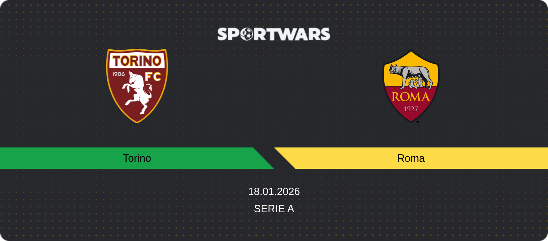 Match prediction Torino — Roma, Serie A, 18.01.2026