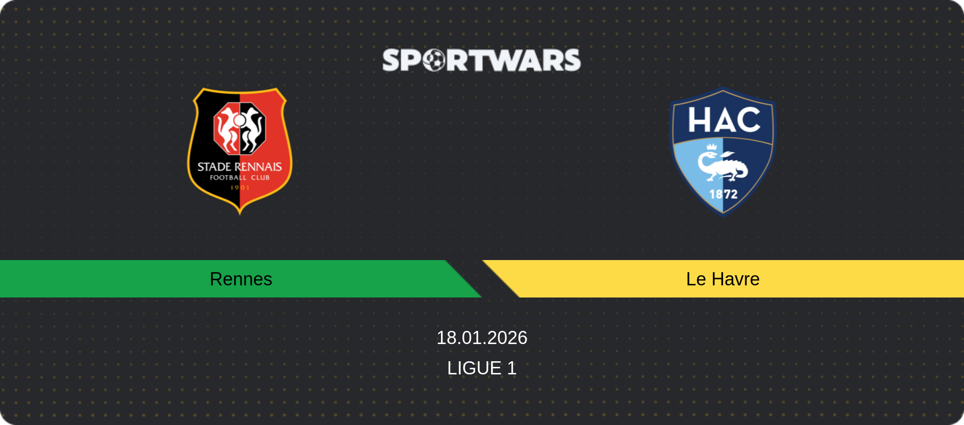 Match prediction Rennes — Le Havre, Ligue 1, 18.01.2026