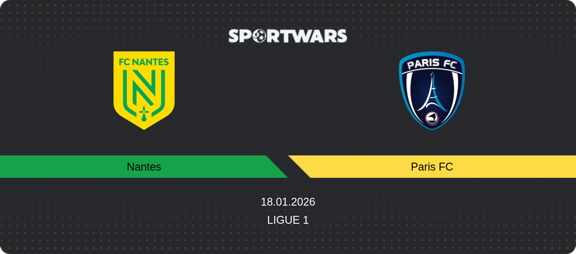 Match prediction Nantes — Paris FC, Ligue 1, 18.01.2026