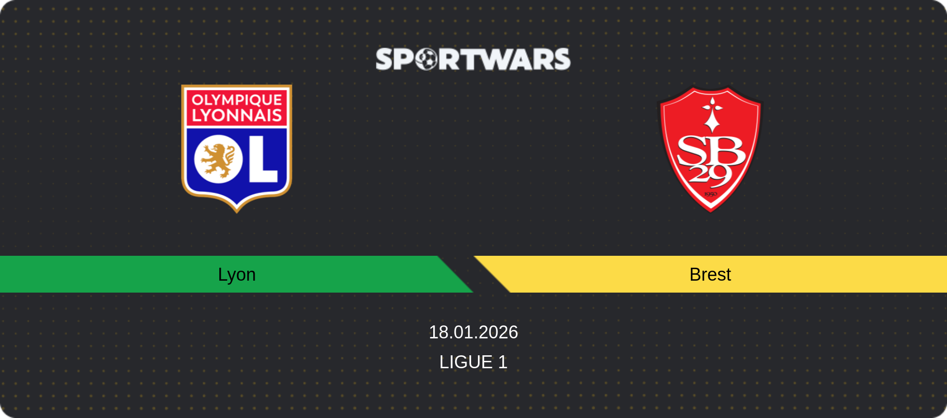 Match prediction Lyon — Brest, Ligue 1, 18.01.2026