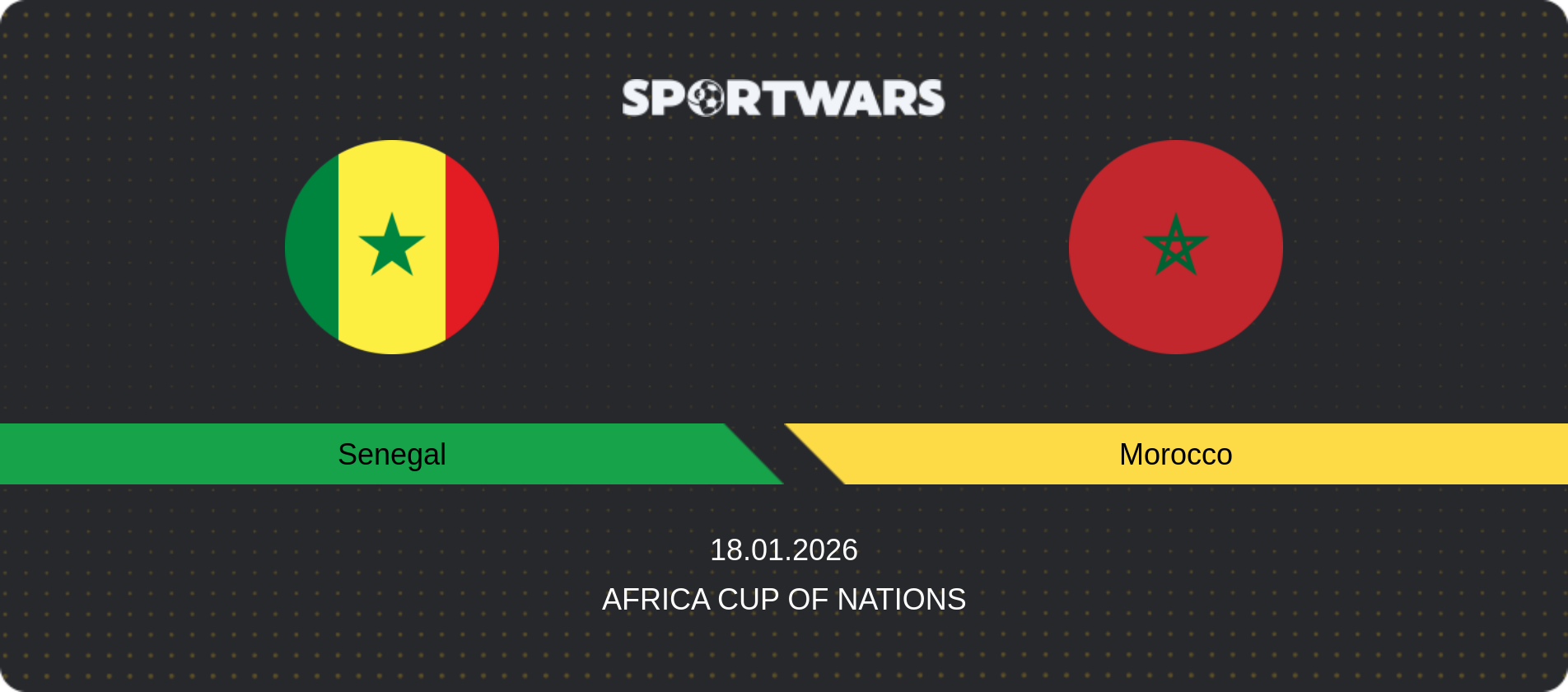 Match prediction Senegal — Morocco, Africa Cup of Nations, 18.01.2026