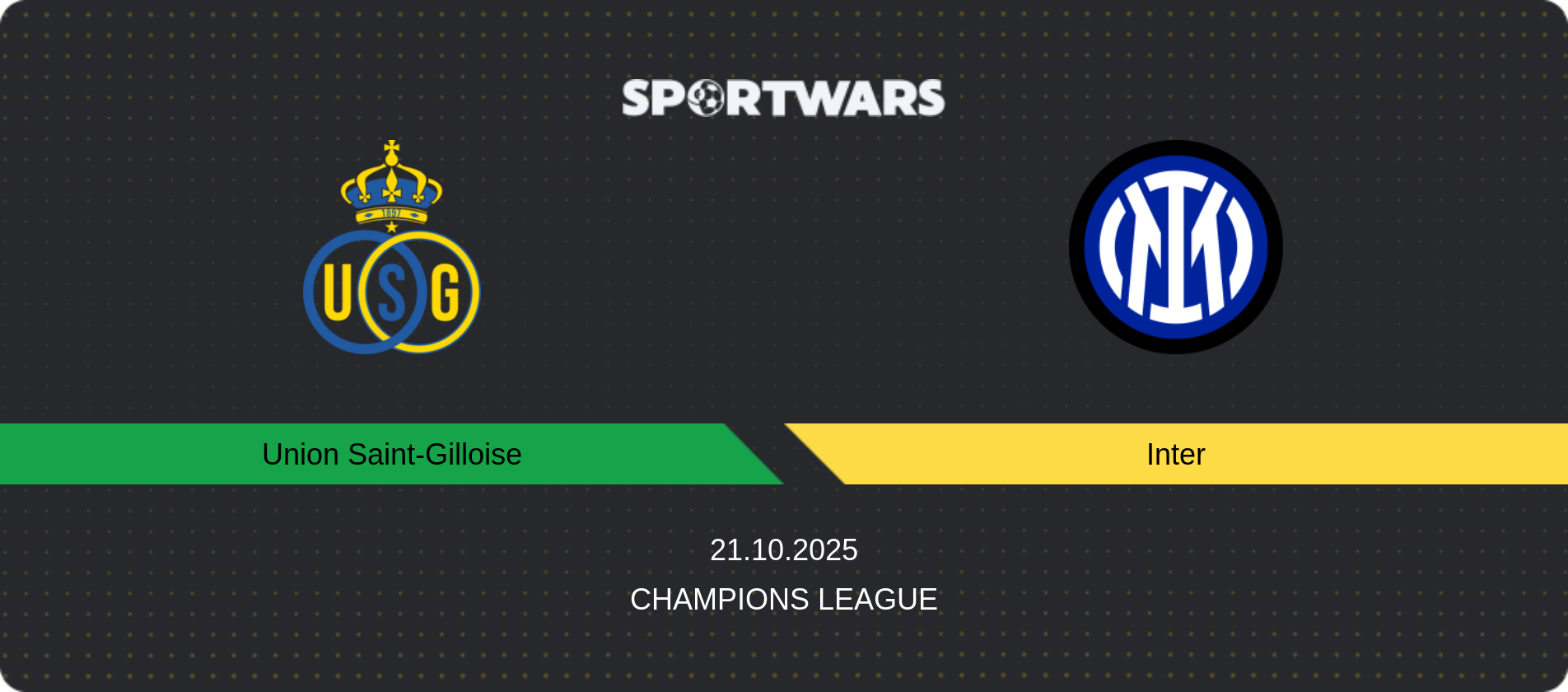 Match prediction Union Saint-Gilloise — Inter, Champions League, 21.10.2025
