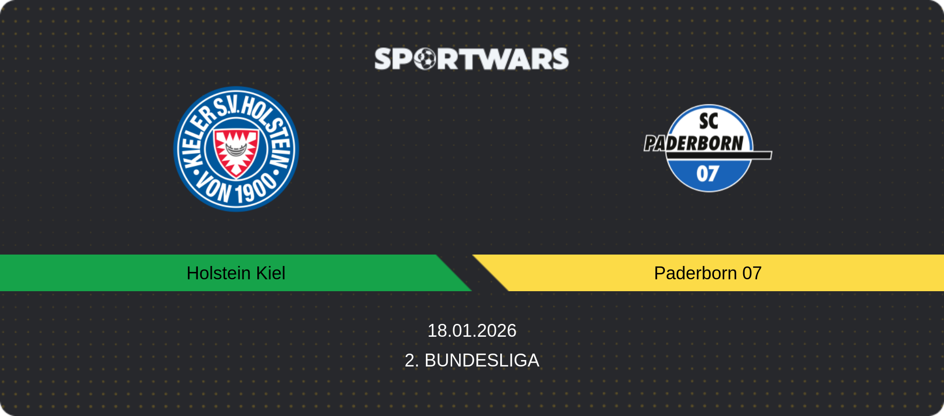 Match prediction Holstein Kiel — Paderborn 07, 2. Bundesliga, 18.01.2026