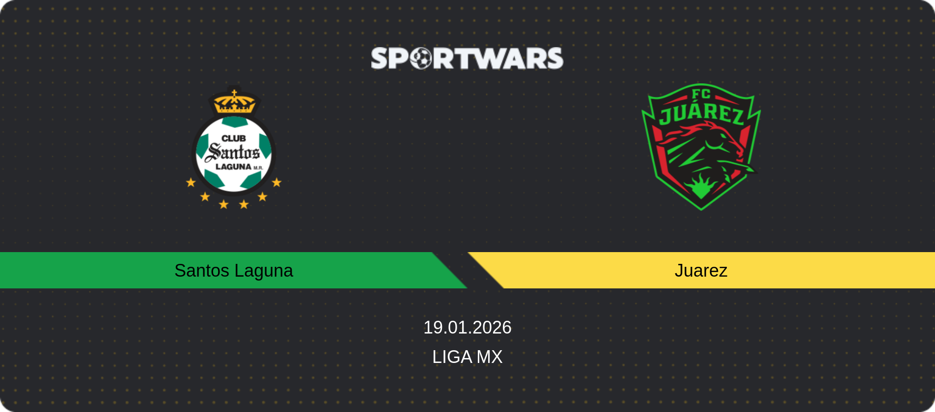 Match prediction Santos Laguna — Juarez, Liga MX, 19.01.2026
