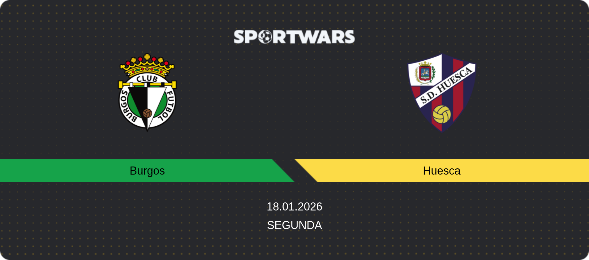 Match prediction Burgos — Huesca, Segunda, 18.01.2026