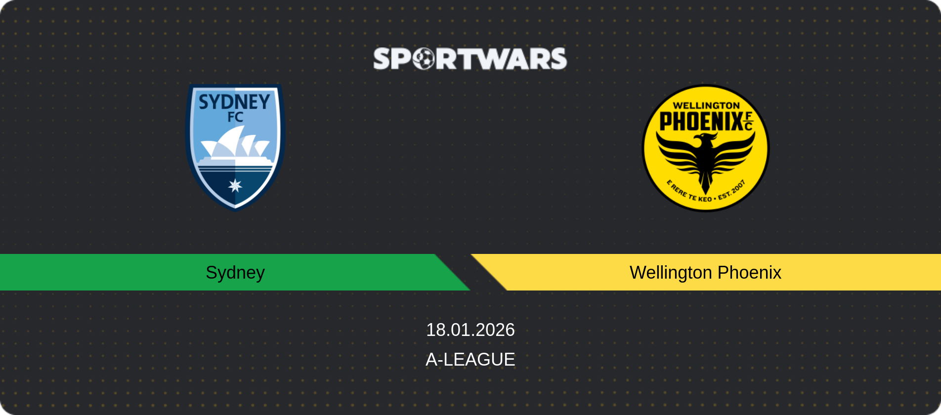 Match prediction Sydney — Wellington Phoenix, A-League, 18.01.2026