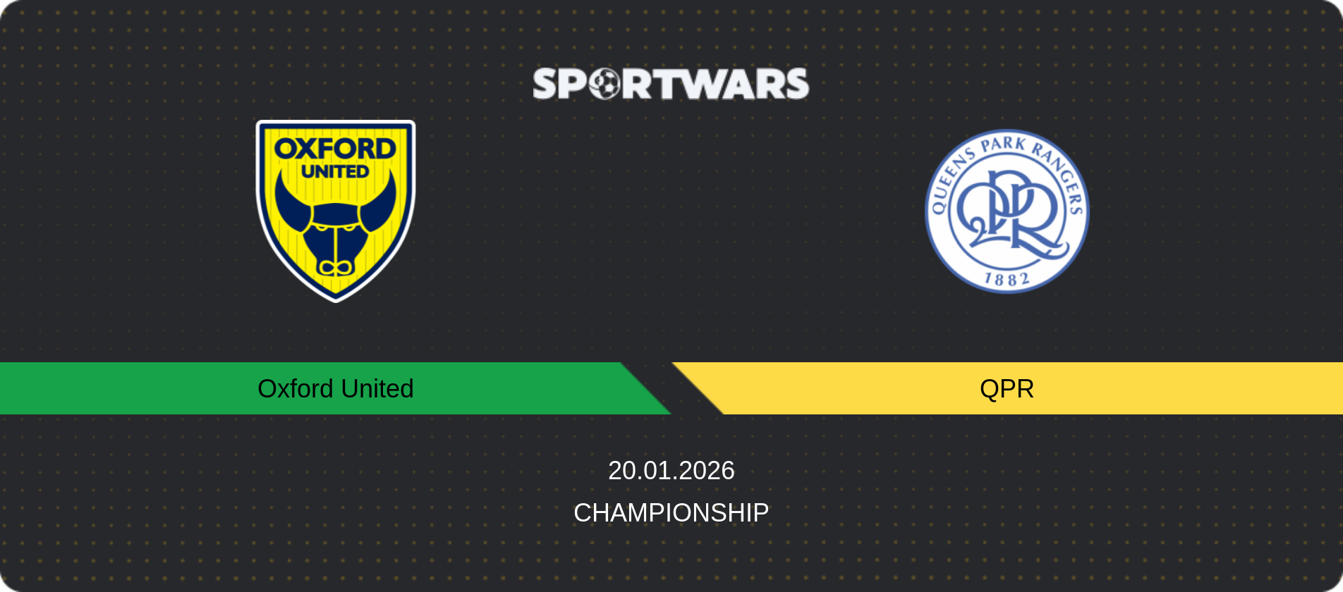 Match prediction Oxford United — QPR, Championship, 20.01.2026