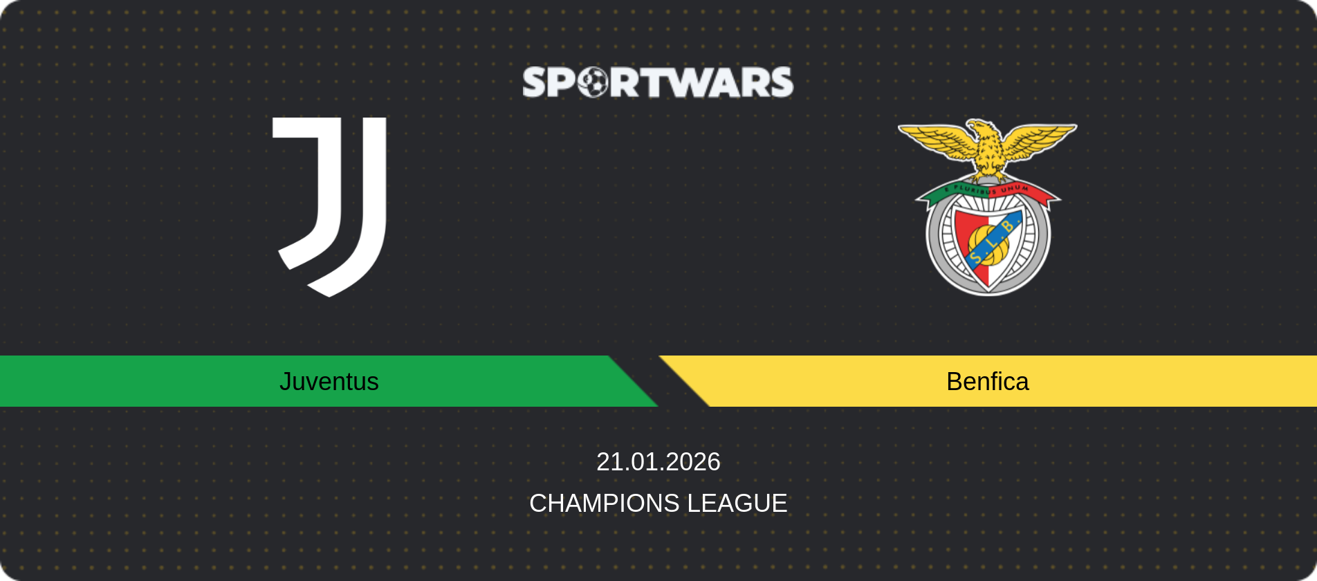 Match prediction Juventus — Benfica, Champions League, 21.01.2026