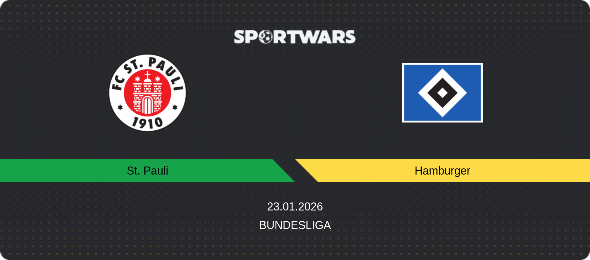 Match prediction St. Pauli — Hamburger, Bundesliga, 23.01.2026