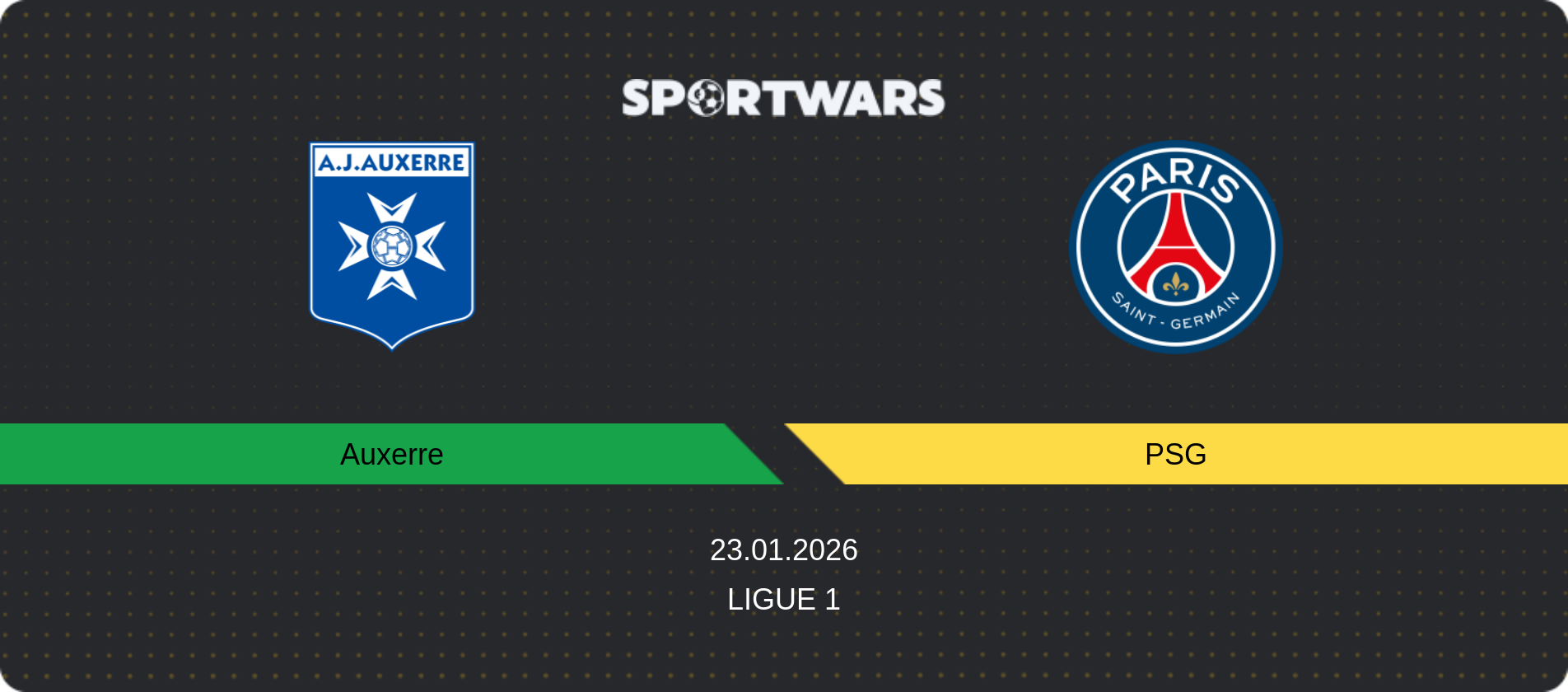 Match prediction Auxerre — PSG, Ligue 1, 23.01.2026