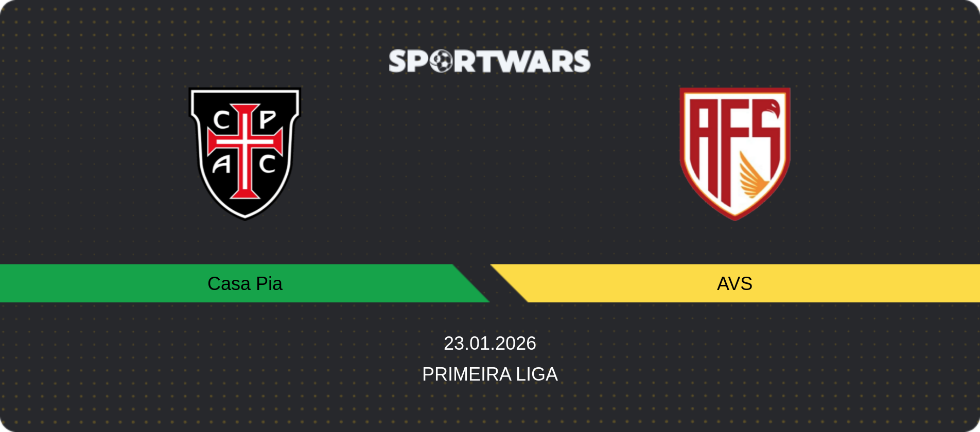 Match prediction Casa Pia — AVS, Primeira Liga, 23.01.2026