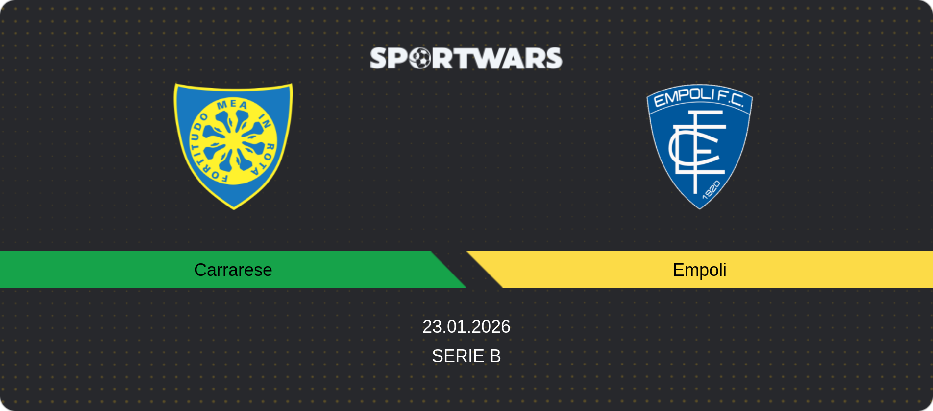 Match prediction Carrarese — Empoli, Serie B, 23.01.2026