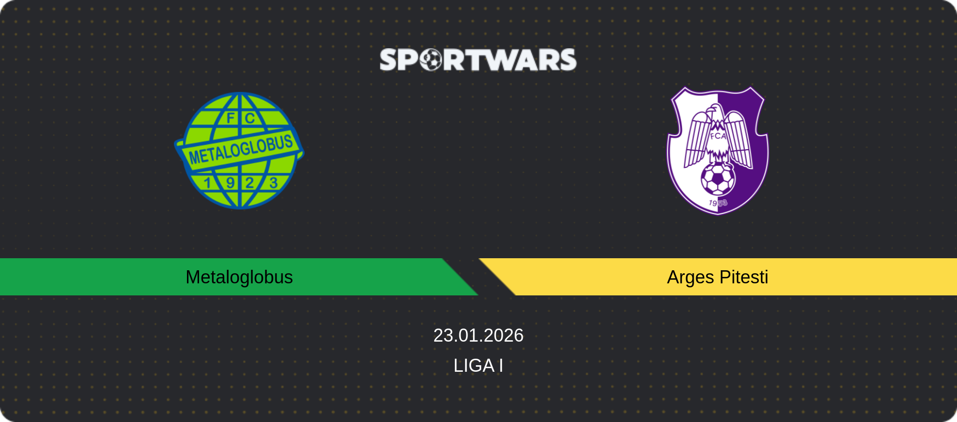 Match prediction Metaloglobus — Arges Pitesti, Liga I, 23.01.2026