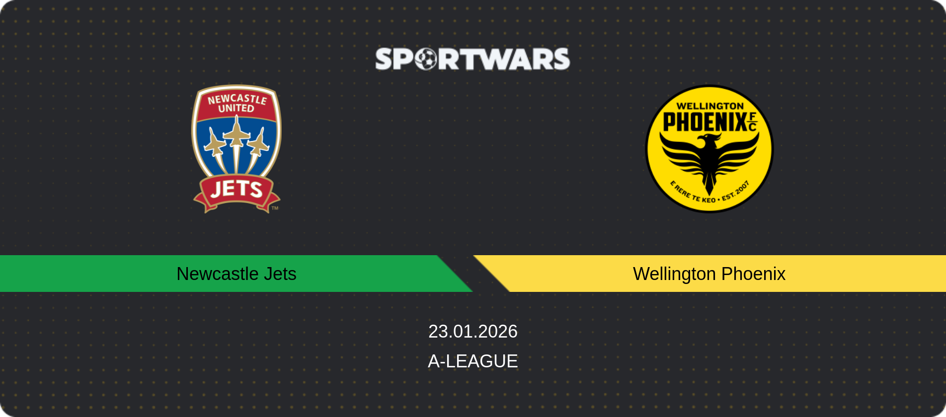 Match prediction Newcastle Jets — Wellington Phoenix, A-League, 23.01.2026