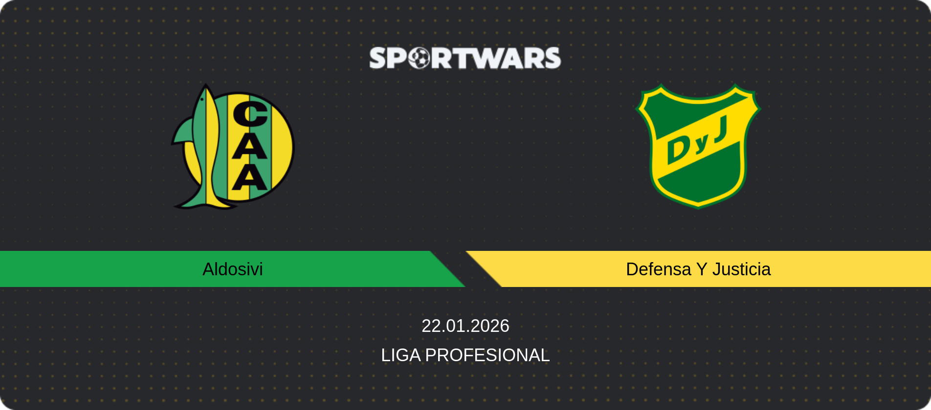 Match prediction Aldosivi — Defensa Y Justicia, Liga Profesional, 22.01.2026