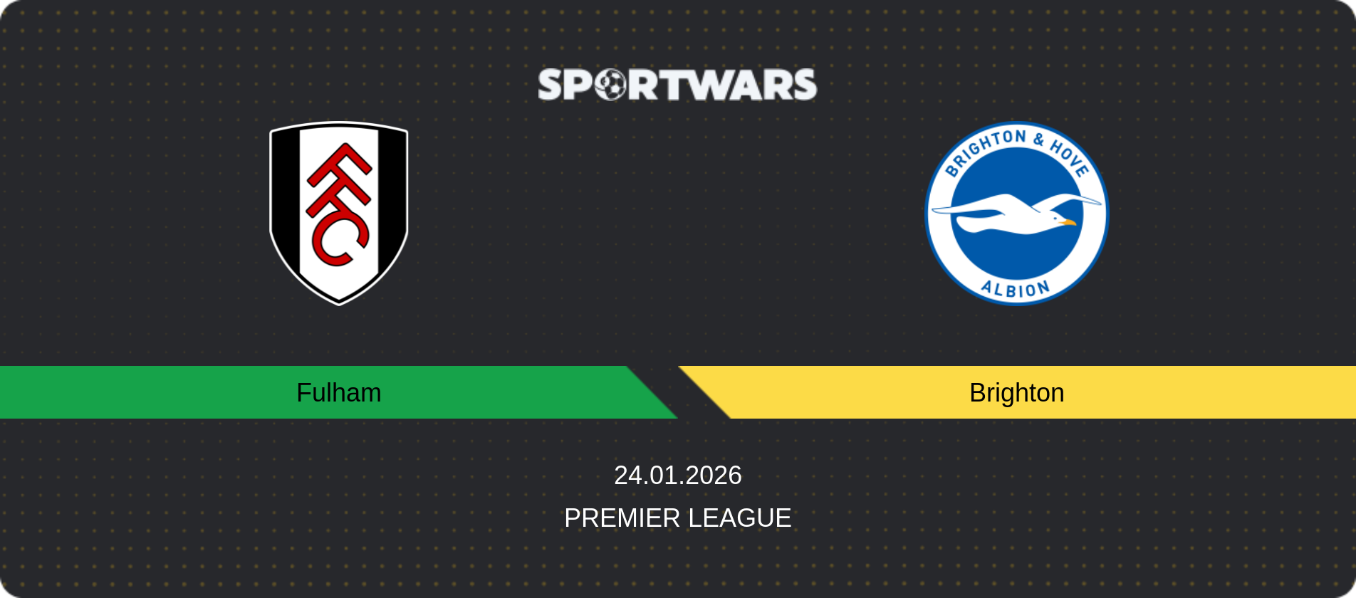 Match prediction Fulham — Brighton, Premier League, 24.01.2026