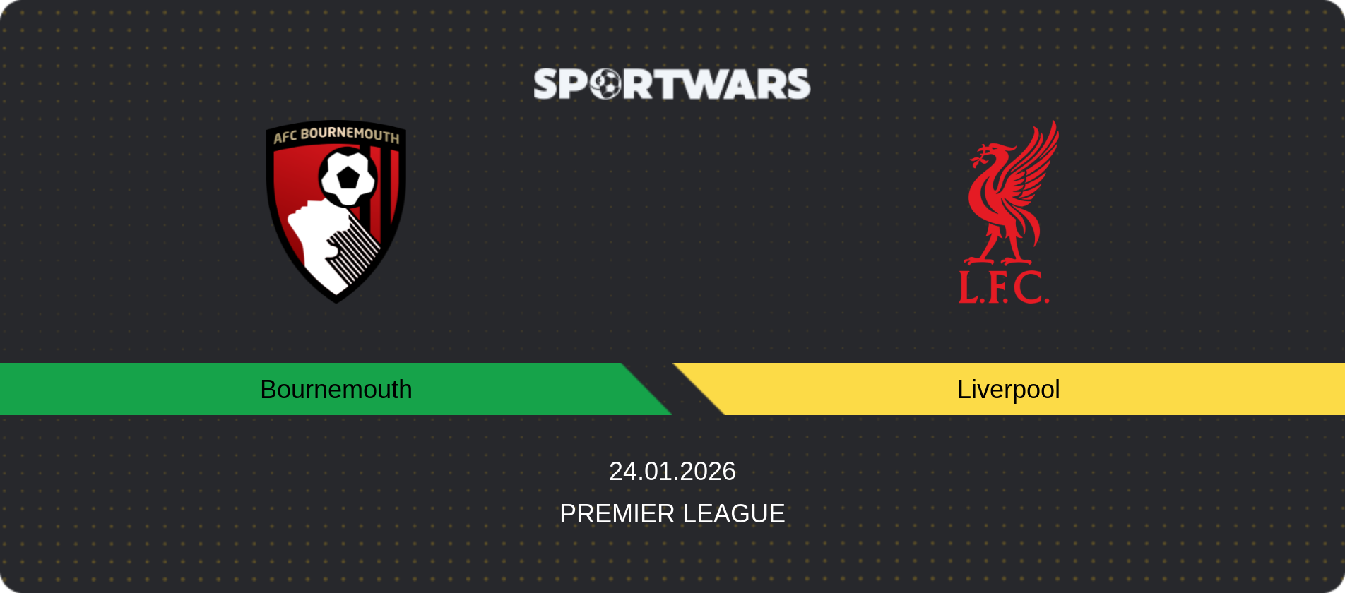 Match prediction Bournemouth — Liverpool, Premier League, 24.01.2026