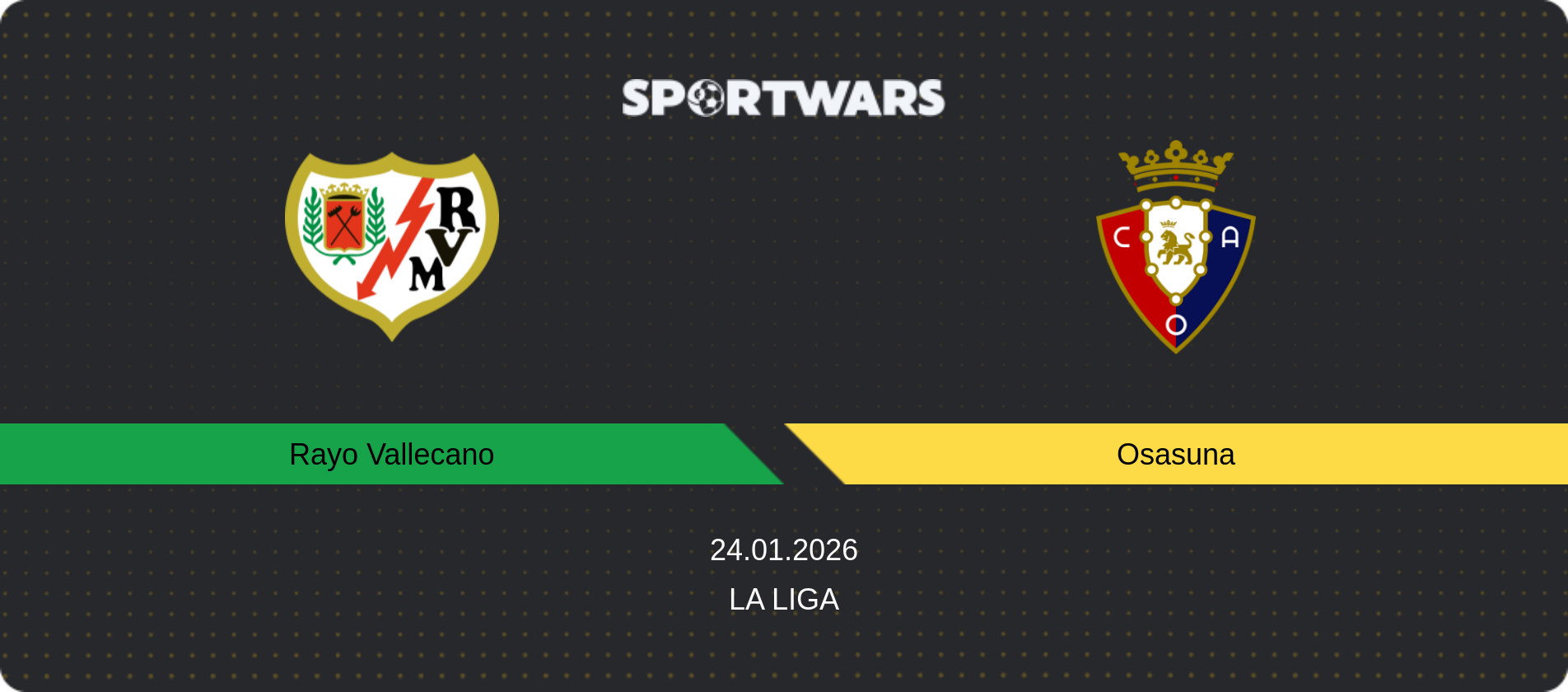 Match prediction Rayo Vallecano — Osasuna, La Liga, 24.01.2026