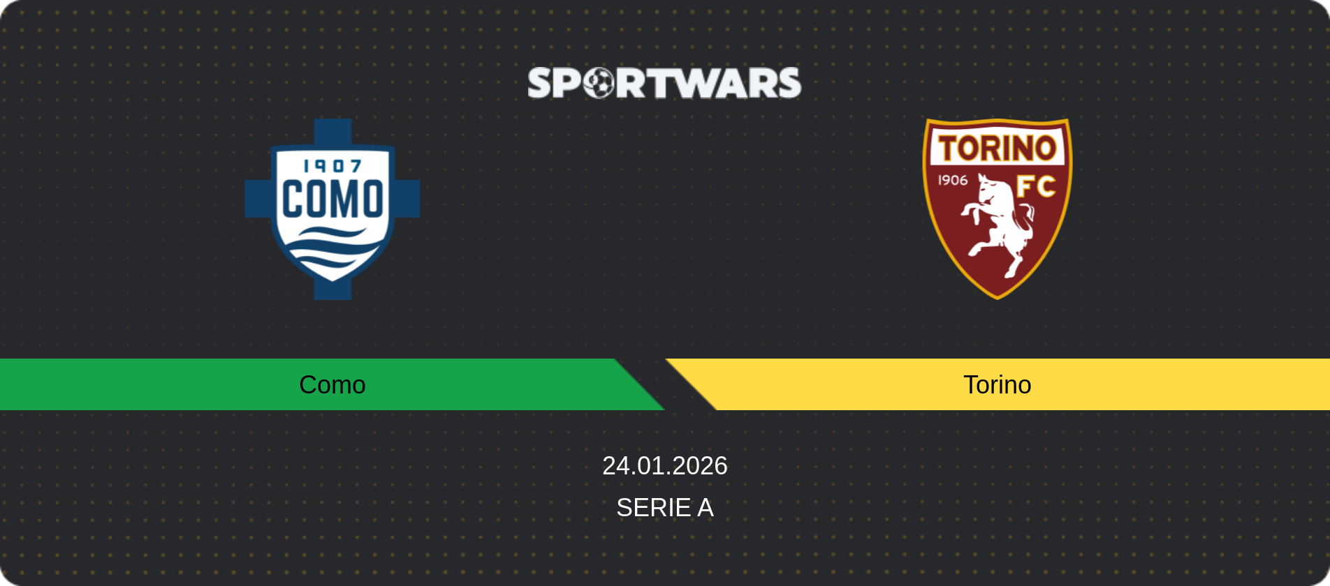 Match prediction Como — Torino, Serie A, 24.01.2026