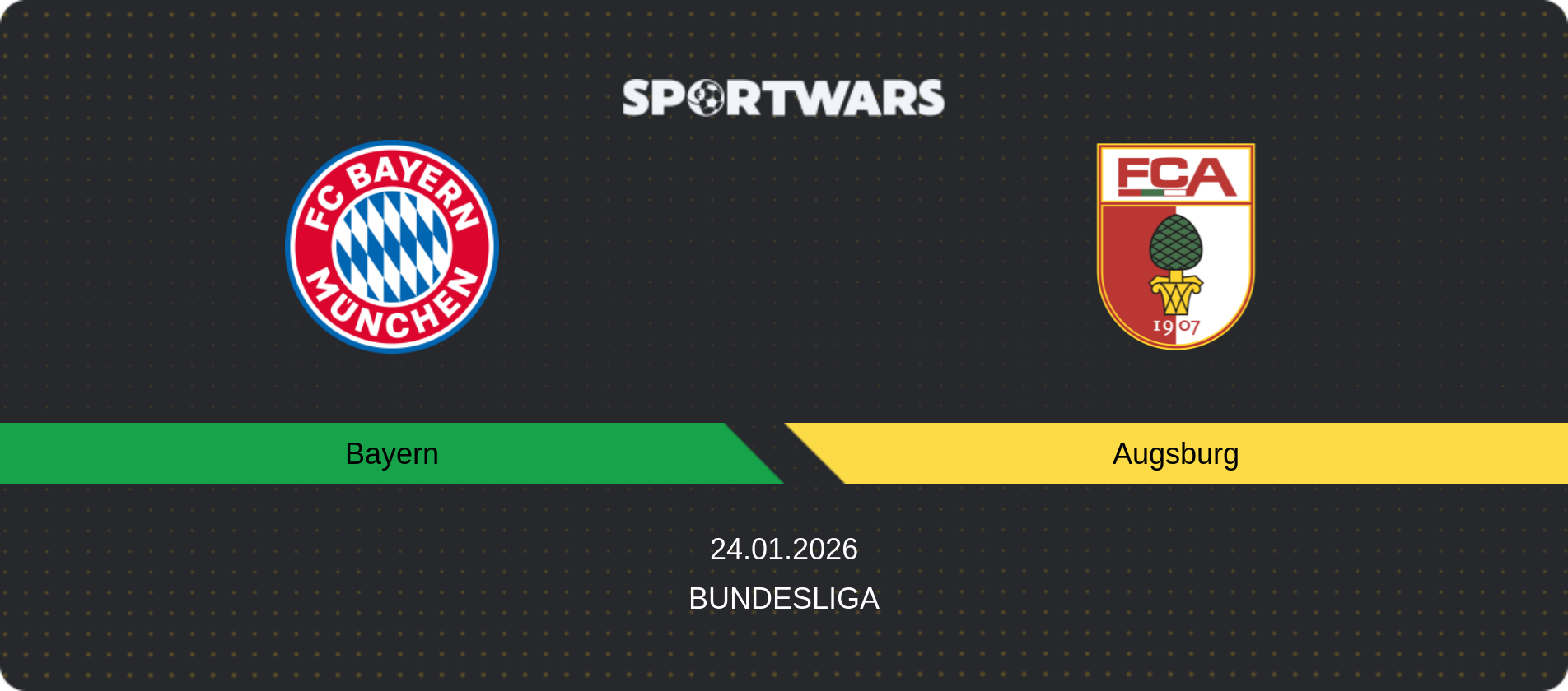 Match prediction Bayern — Augsburg, Bundesliga, 24.01.2026