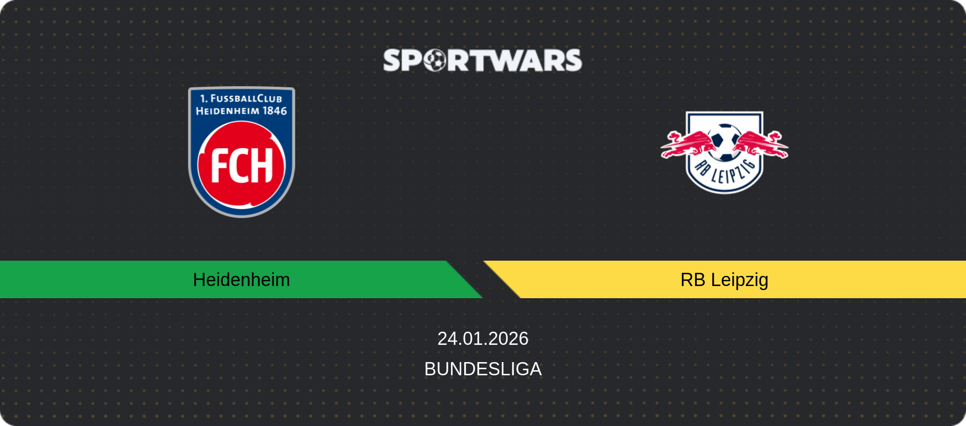 Match prediction Heidenheim — RB Leipzig, Bundesliga, 24.01.2026