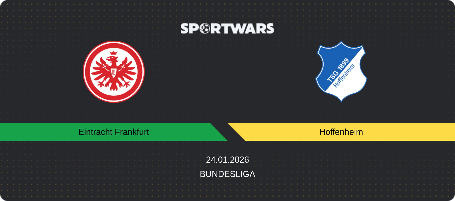 Match prediction Eintracht Frankfurt — Hoffenheim, Bundesliga, 24.01.2026