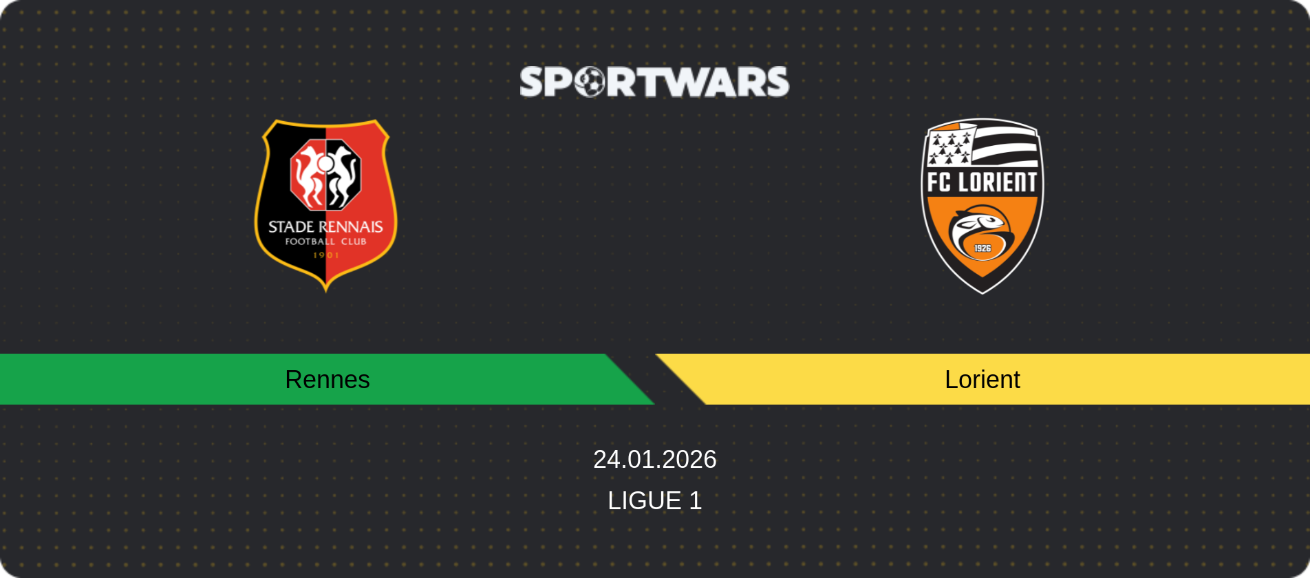 Match prediction Rennes — Lorient, Ligue 1, 24.01.2026