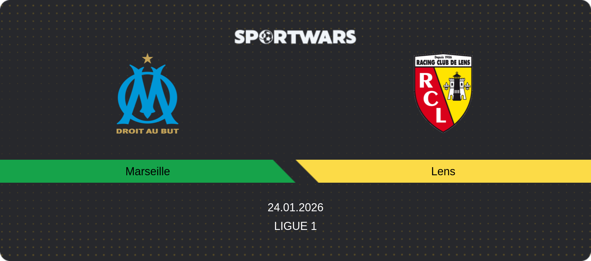 Match prediction Marseille — Lens, Ligue 1, 24.01.2026